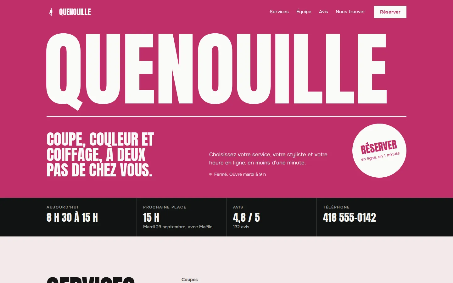 Style Audacieux : capture du site d’exemple