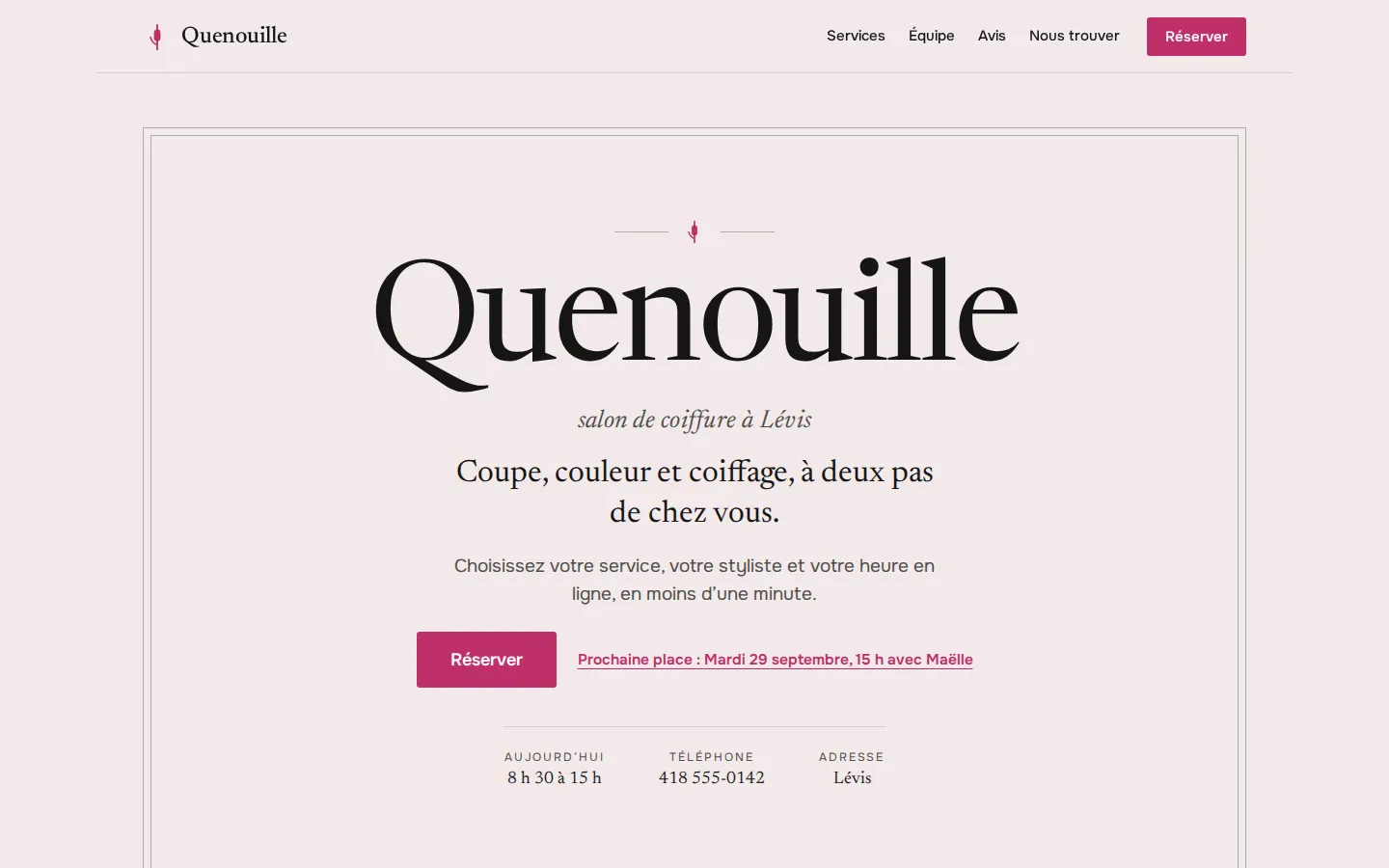 Style Classique : capture du site d’exemple