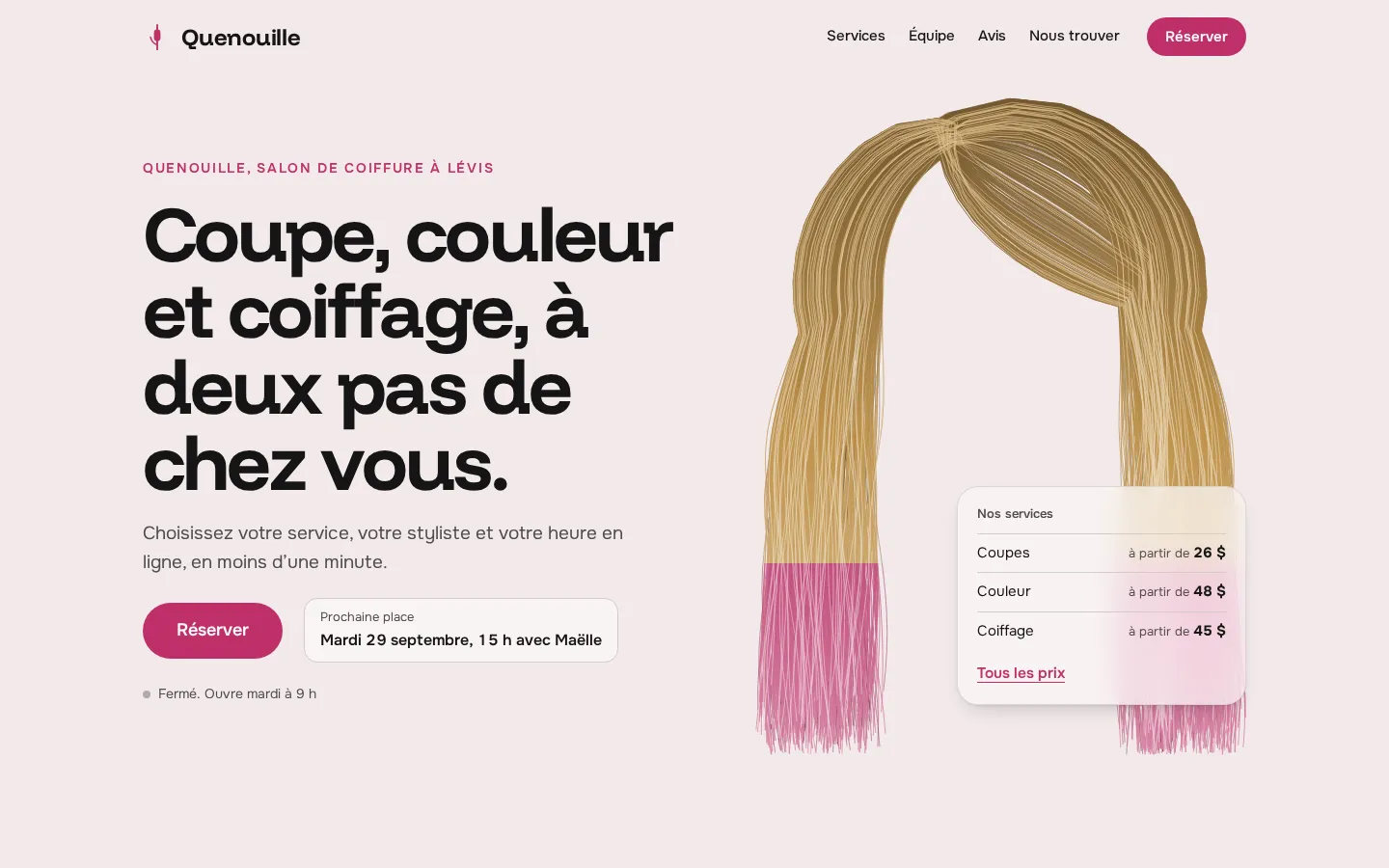 Style Couleur : capture du site d’exemple