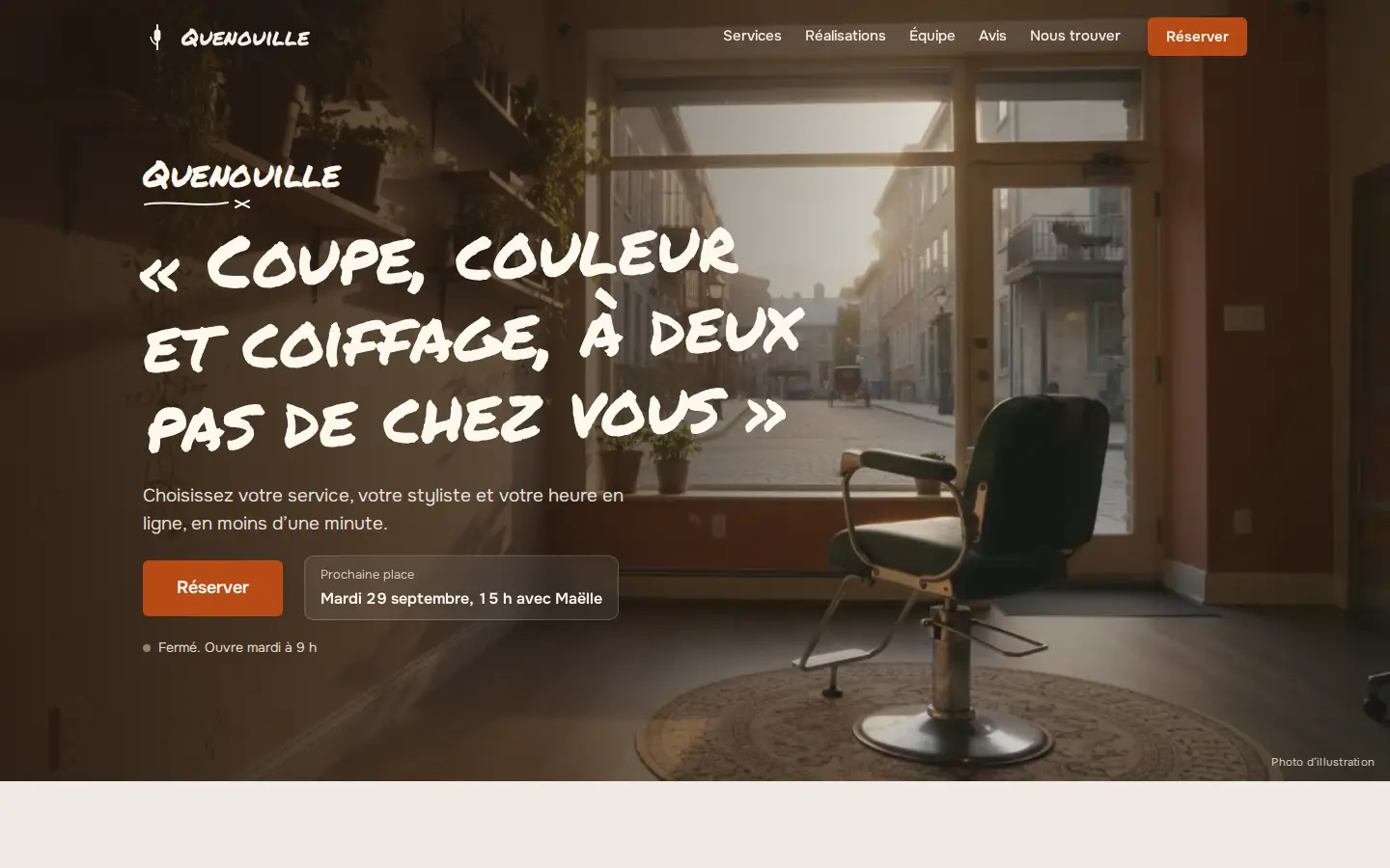 Style Quartier : capture du site d’exemple